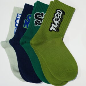 Custom Graffiti Letter Crew Socks - Unisex Streetwear Hip Hop Cotton Knitted Mid Calf Socks