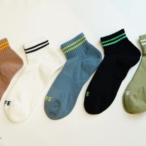 Custom Striped Ankle Socks - Breathable Cotton Blend Casual Sport Socks with Logo Customization