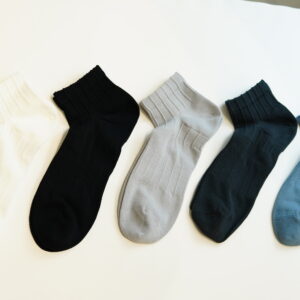OEM Custom Logo Ankle Socks, Men's Breathable Cotton Ribbed Short Socks, Factory Direct Customized Socks for Business