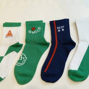 Cotton Crew Socks for Daily Wear, Novelty Letter & Pattern Printed Casual Socks, Soft Breathable Mid-Calf Socks Pack