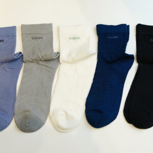 Custom Logo Breathable Cotton Men's Dress Socks, Diagonal Mesh Business Crew Socks for Formal Office